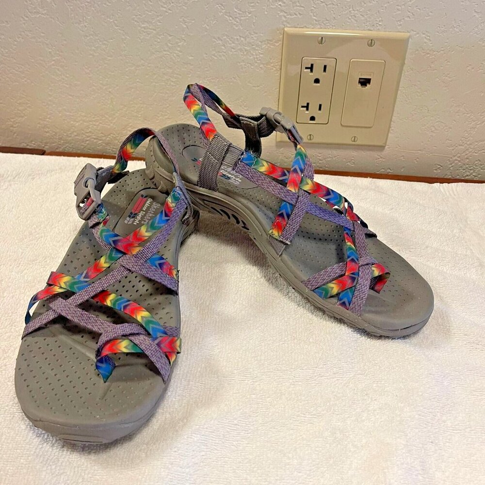 Skechers Women's Reggae Bright Direction Rainbow Sport Sandal Shoe Size 7 - Picture 9 of 10
